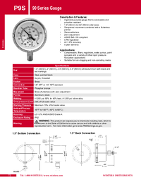 Thumbnail of document Data Sheet - P9S 90 Series Pressure Gauge